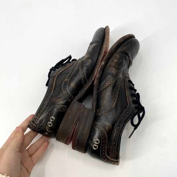 Bed Stu Black 10 Corsico Cobbler Series Leather Wingtip Shoes - Picture 5 of 7